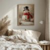 A_vertical_bamboo_frame_above_bed Vintage Snowman Printable Wall Art
