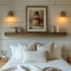 bedroom-frame-above-shelf-with-lamps Vintage Snowman Printable Wall Art