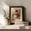 brown-frame-with-books-and-plant Vintage Snowman Printable Wall Art