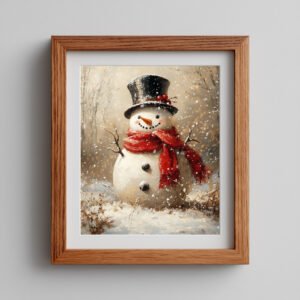 Vintage Snowman Printable Wall Art
