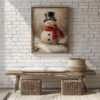 vertical_ash_wood_frame_in_room Vintage Snowman Printable Wall Art